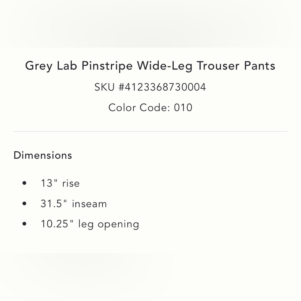 ✨NWT Anthropologie Gray Lab Pinstripe Wide Leg Trouser Pants Small✨ - Picture 6 of 8